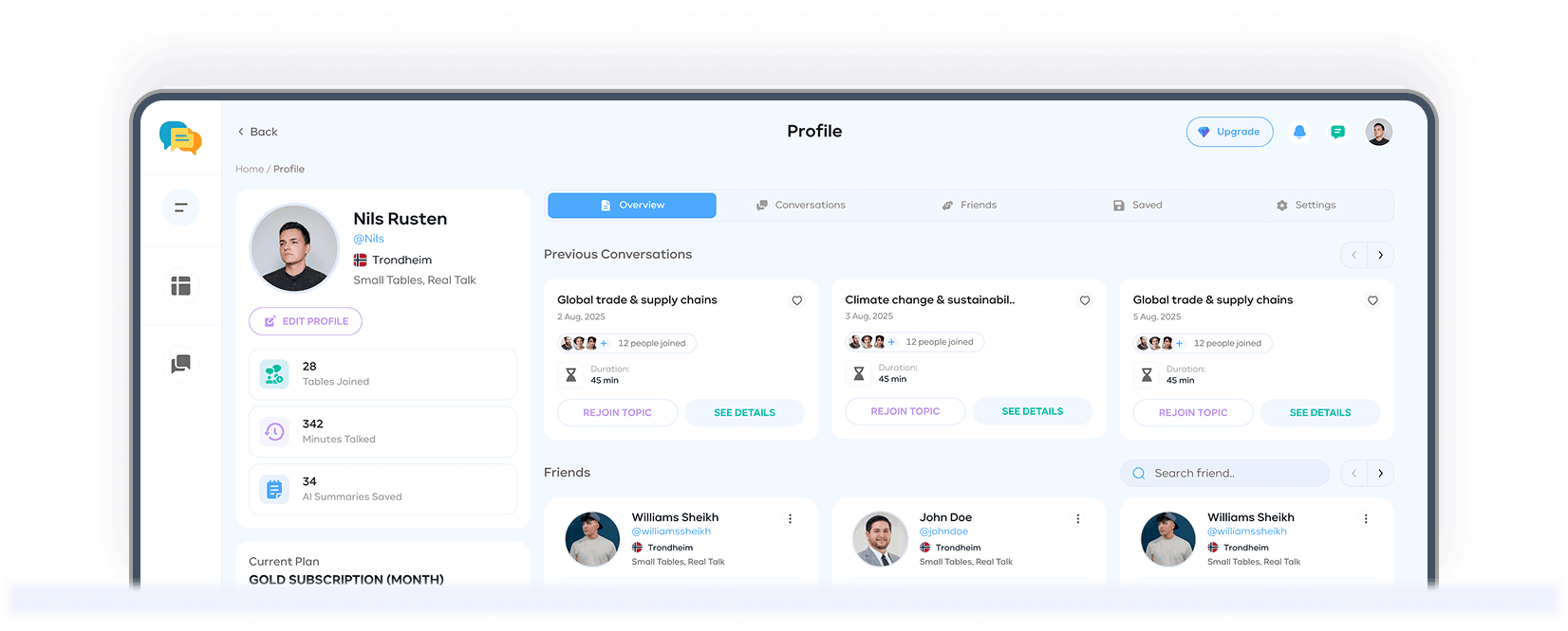 Talklet conversation interface
